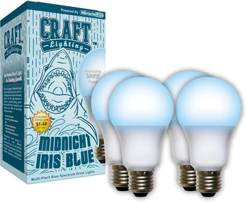 Craft Lighting Midnight Iris Blue Spectrum LED Grow Light Bulb Replacing 150W (4-Pack)