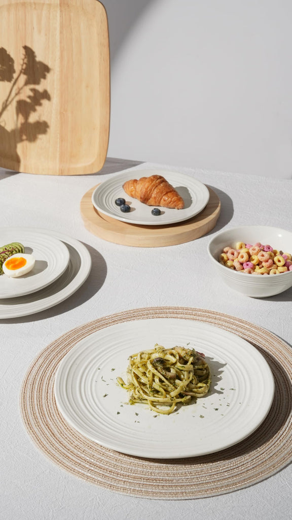 Plates and Bowls Sets 12-Piece Stoneware Dinnerware Sets, Dishes Set for 4, Speckled Hand-made Reactive Glaze Dish