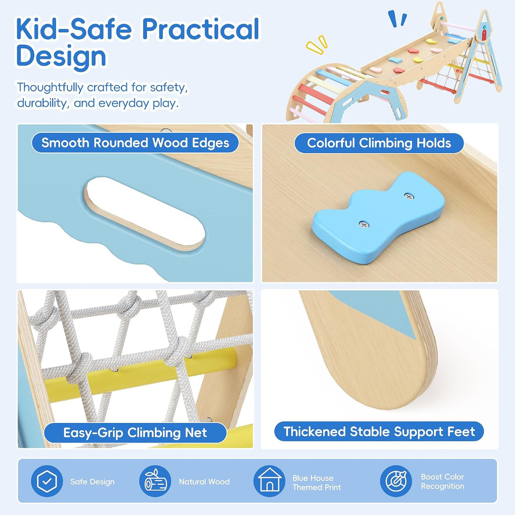 Triangle Set, 8 in1 Foldable Climbing Toys Set for Kids Indoor