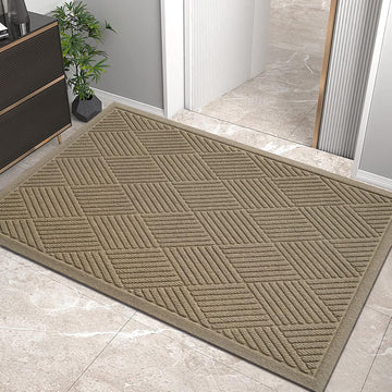 Sturdy Front Door Mat, Absorbent Muddy Dirt Resist Welcome Door Mats Outdoor Indoor, Stain and Fade Resistant