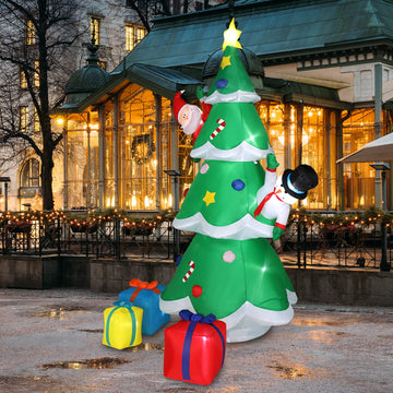 8FT Christmas Tree Snowman Santa Inflatables Outdoor Decoration