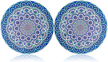 Ceramic Trivet for Hot Pots and Pans, Large Heat Resistant Mats with Cork Base, Trivets for Hot Dishes, Extra Thick - Set of 2