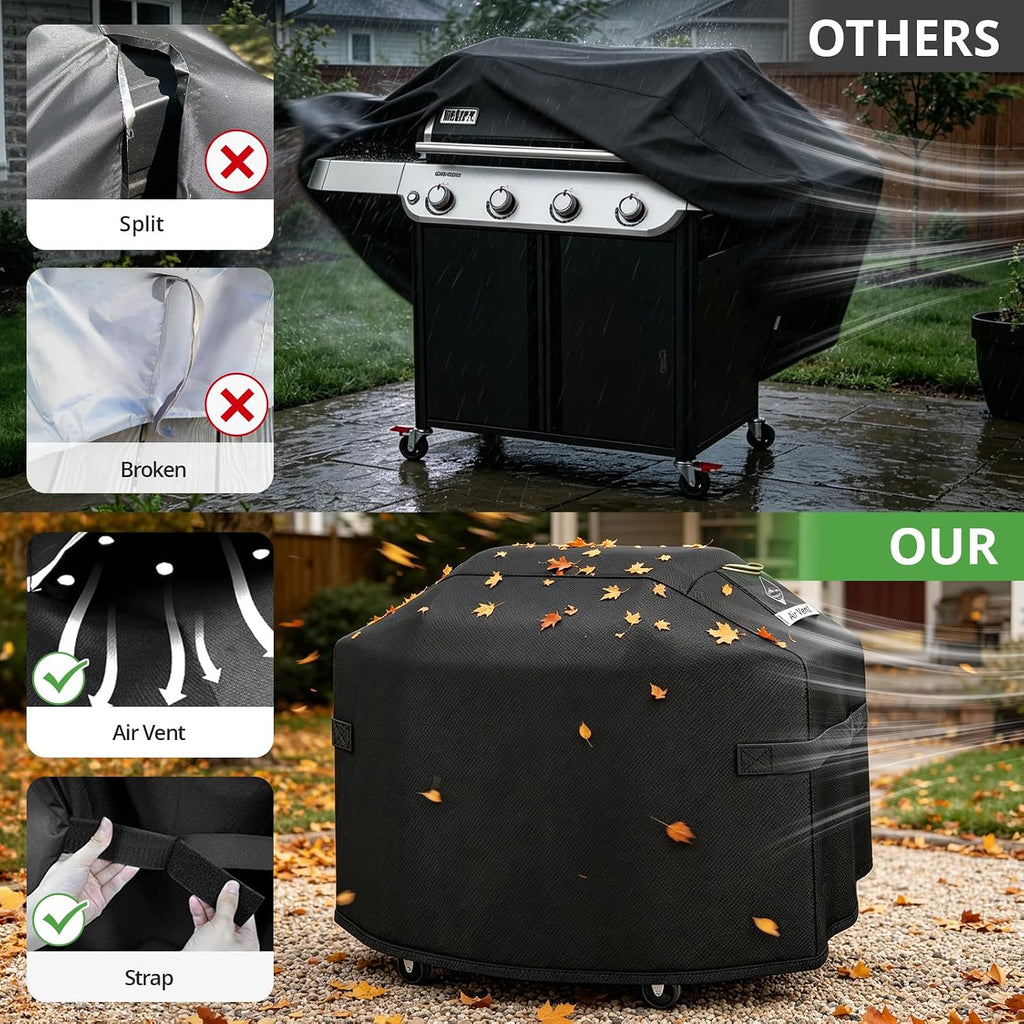 Ultimate Durable 60 Inch Grill Cover for Outdoor Grill,Heavy Duty Waterproof Rip-Proof BBQ Cover,Fade Resistant Gas