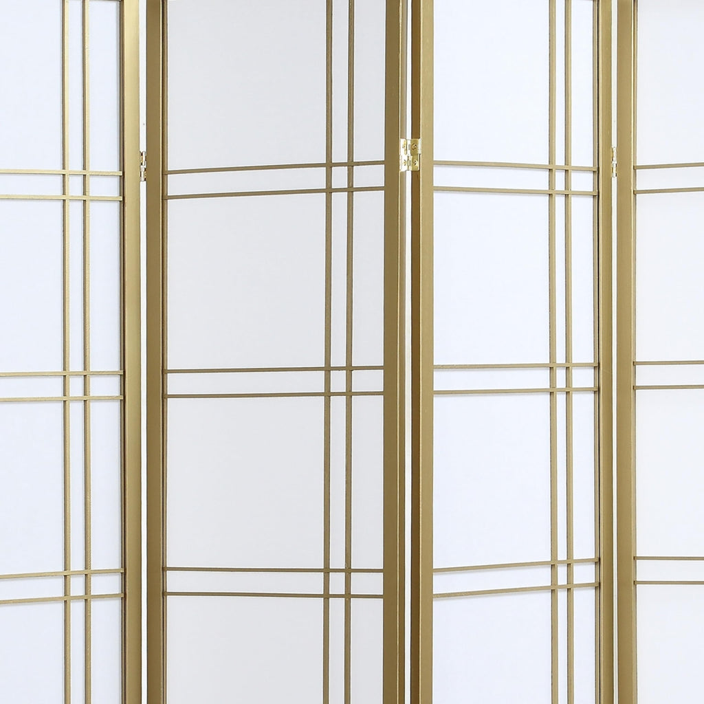 Seto 4-Panel 4 Golden Room Divider Screen, Gold