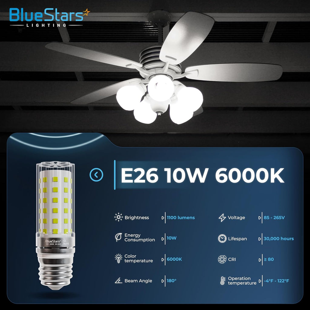 10W 100 Watt Equivalent LED Corn Light Bulbs E26/E27 Medium Base