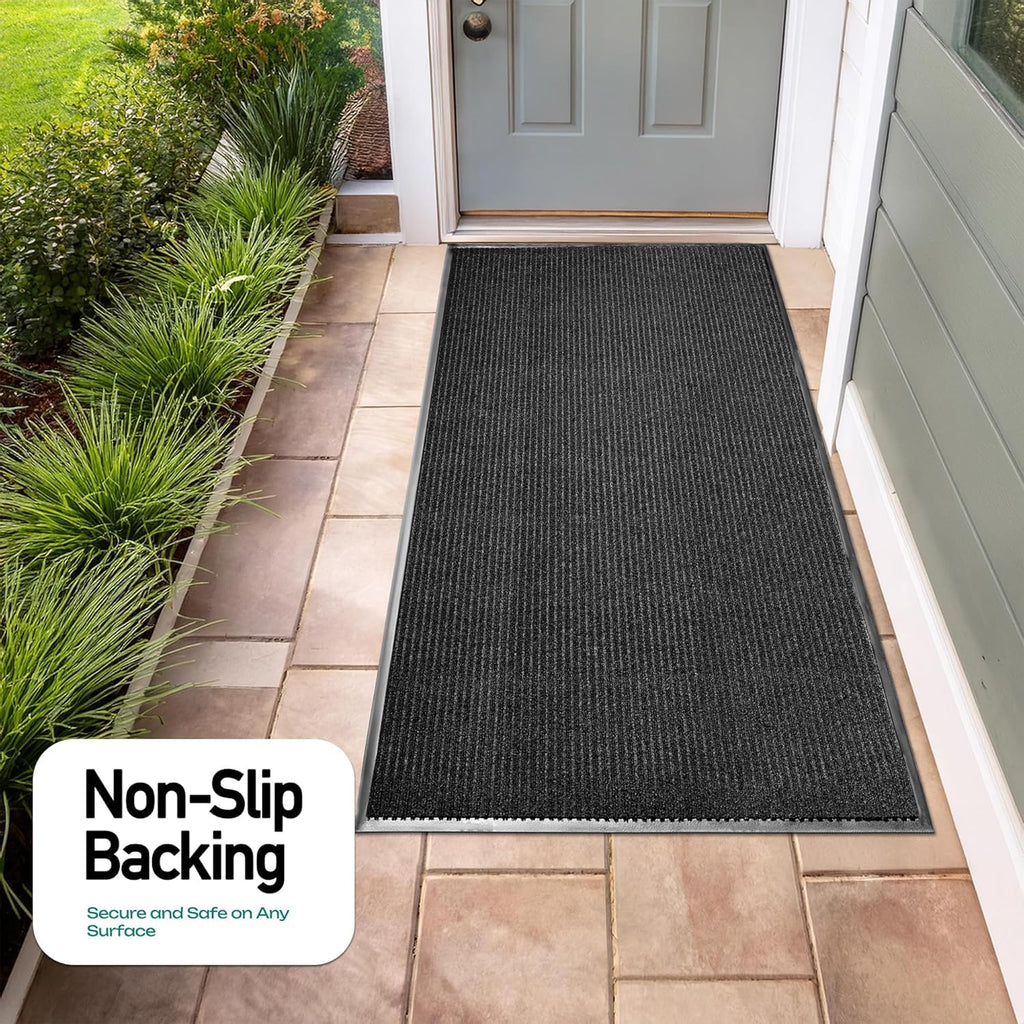 Heavy-Duty Rubber Door Mat - Durable, Indoor/Outdoor Use - Easy to Clean, Waterproof, Low-Profile Entry Mat - Ideal
