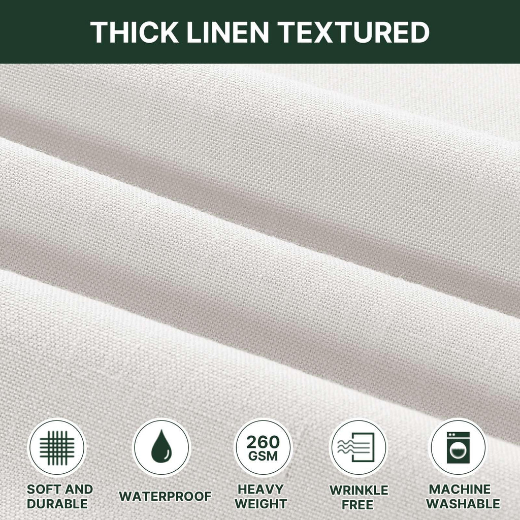 Linen Textured Table Cloths Rectangle 60 x 120 Inch Premium Solid Tablecloth Spill-Proof Waterproof Table Cover for