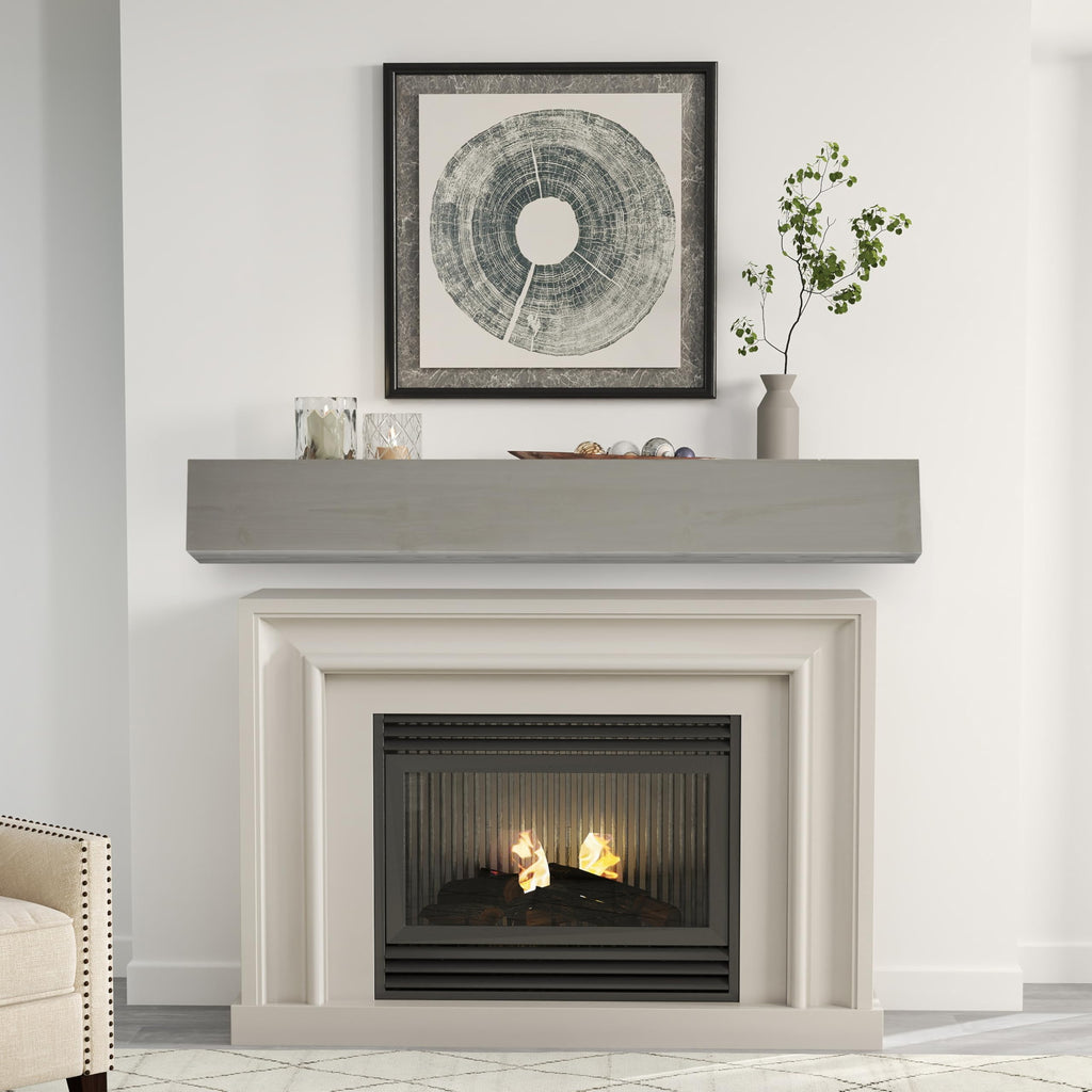 72" Rustic Wood Fireplace Mantel | Wall-Mounted & Floating Shelf Decor