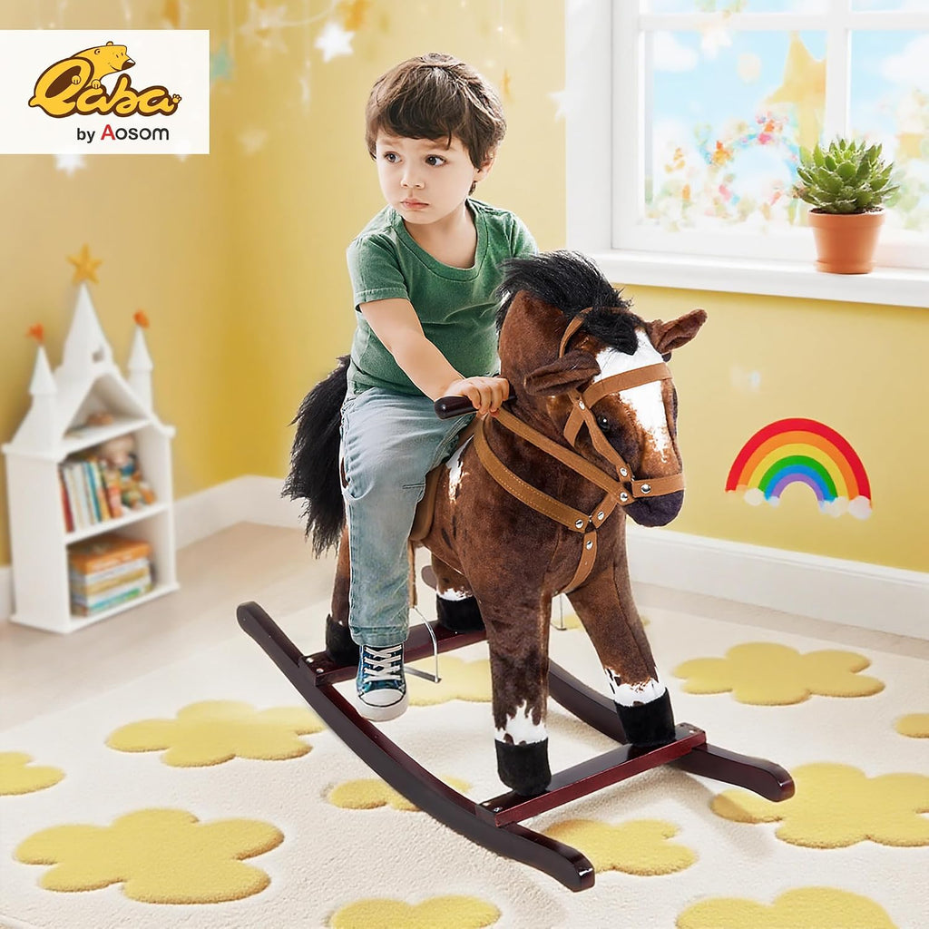 Rocking Horse Realistic Sounds for Toddlers 3-9, Dark Brown