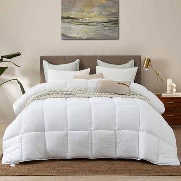 Down Alternative 108x98 Comforter All Season Duvet Insert-Ultra Soft Double Brushed Microfiber Quilt Cover
