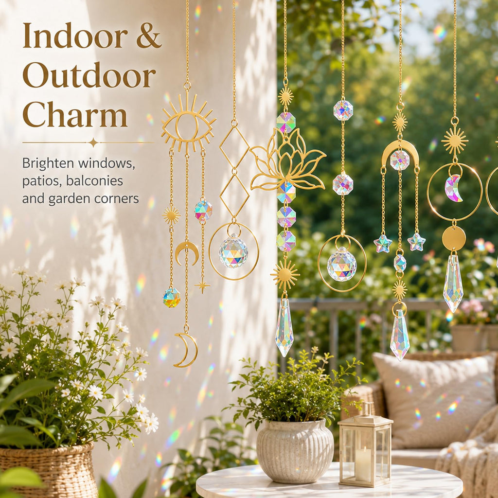 Suncatcher Crystal Hanging Prism with Chain Pendant Ornament Crystal Balls for Window