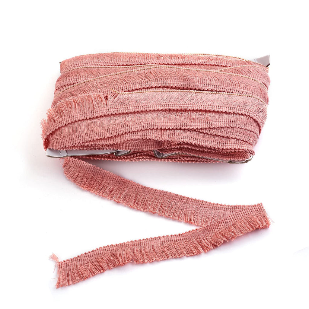 MegaPet Light Salmon Polyester Fringe Tassel Lace Trim 1 Inch x 27 Yards Chainette Fringe Fibre Trim for Sewing