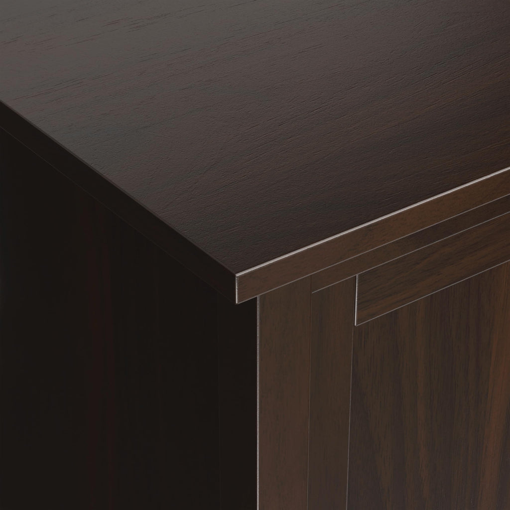 Warm Shaker 47" Wide Solid Wood TV Stand in Brunette Brown