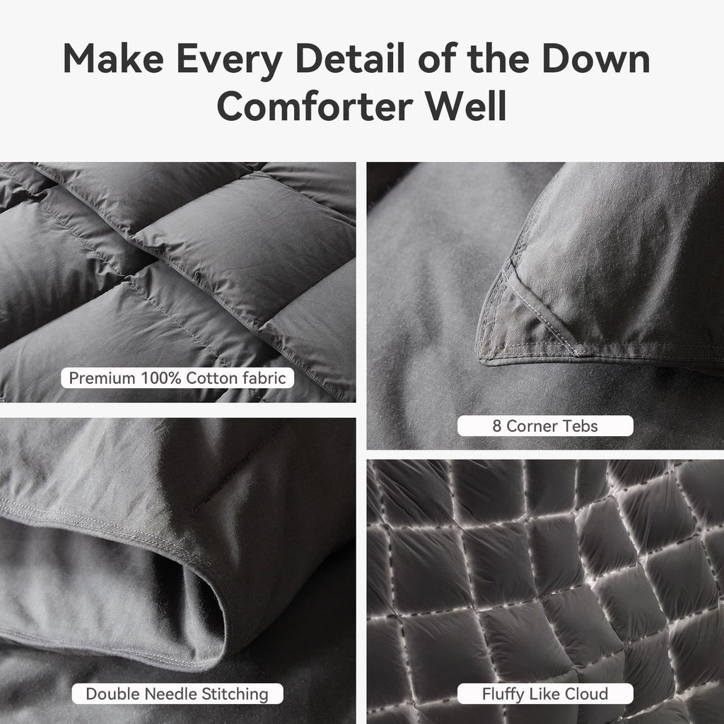 Goose Feather Down Fiber Comforter King, Summer Duvet Insert