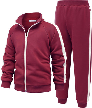 Boys Tracksuits Full Zip Jogging Sweatsuit Athletic Sports Set