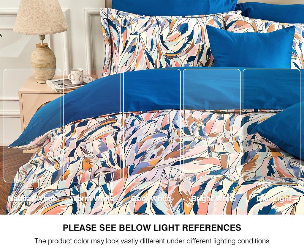 Luxury 600 Thread Count Cotton Sateen Duvet Cover Set, Buttery Soft & Silky Breathable Bedding, Reversible
