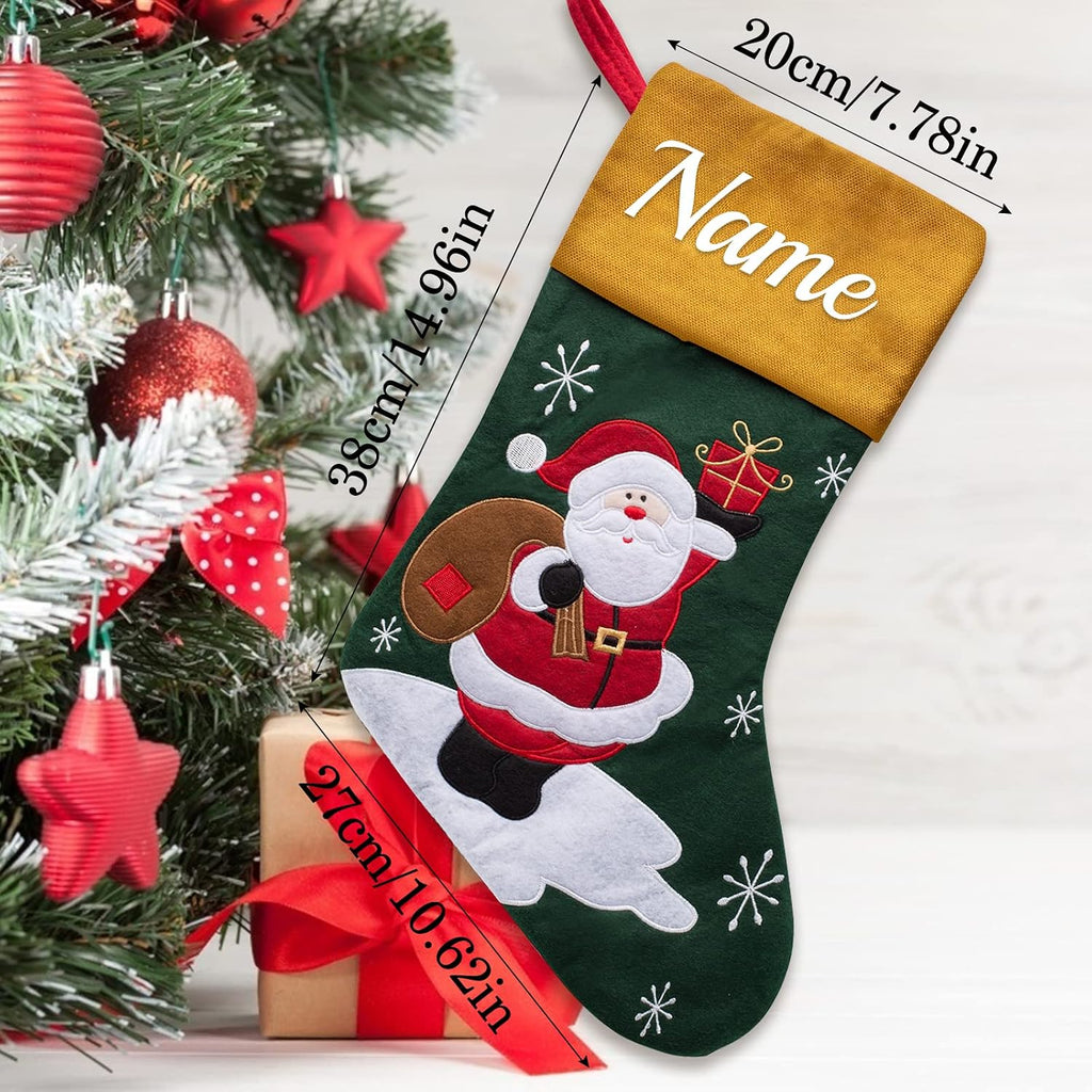 Set of 1 Christmas Stockings with Name Family Ornament for Xmas Holiday Decoration
