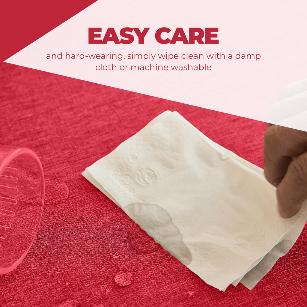 Waterproof Wipe Clean Table Cloth for 10ft Banquet Rectangle Table, Outdoor Spillproof Wrinkle Free Tablecloth for