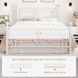 14 Inches Full Metal Platform Bed Frame/Vintage Iron-Art Headboard and Footboard/Mattress Foundation for Storage/No