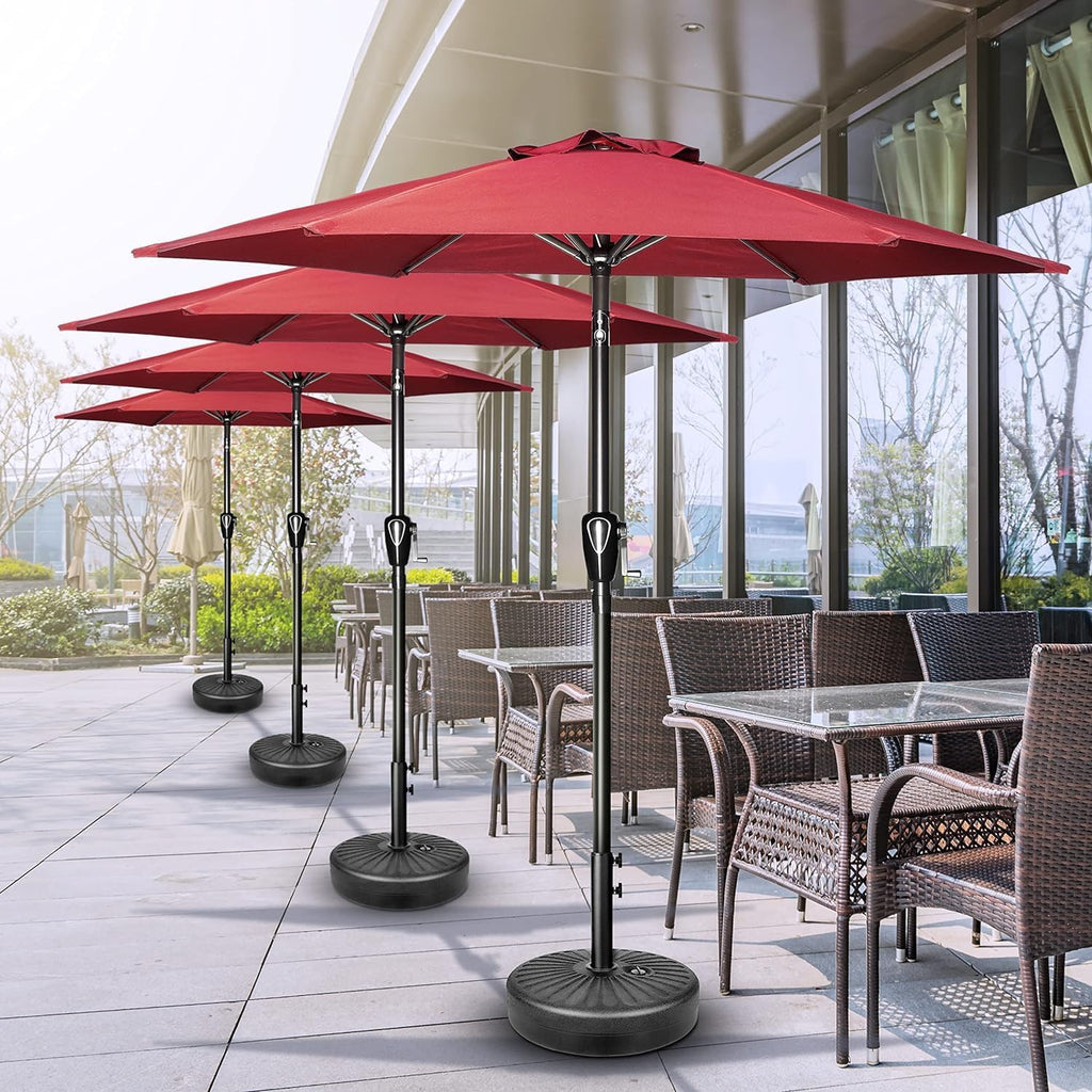 9' Patio Umbrella Outdoor Table Market Yard Umbrella with Push Button Tilt/Crank - Red - 1QS8