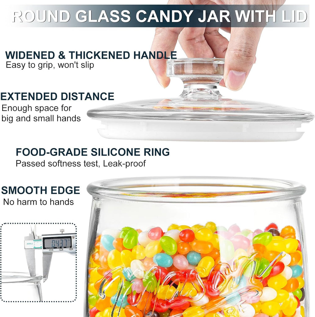 Gallon Glass Cookie Jar, Airtight Lid & Wide Mouth Mason Jar - Set of 128
