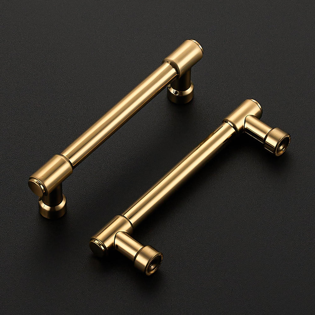 Polished Champagne Bronze Cabinet Handles 3-3/4 Inch 10 Pack