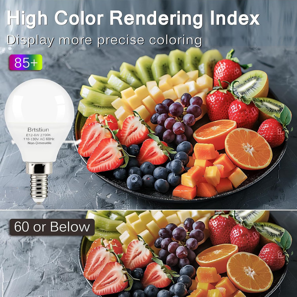 E12 Candelabra LED Ceiling Fan Light Bulbs 2700K Warm White 4 Pack