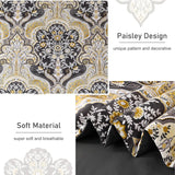 Drucon Boho Paisley Comforter Set Queen, 7 Pieces Bed in a Bag Black Gold Comforter Set