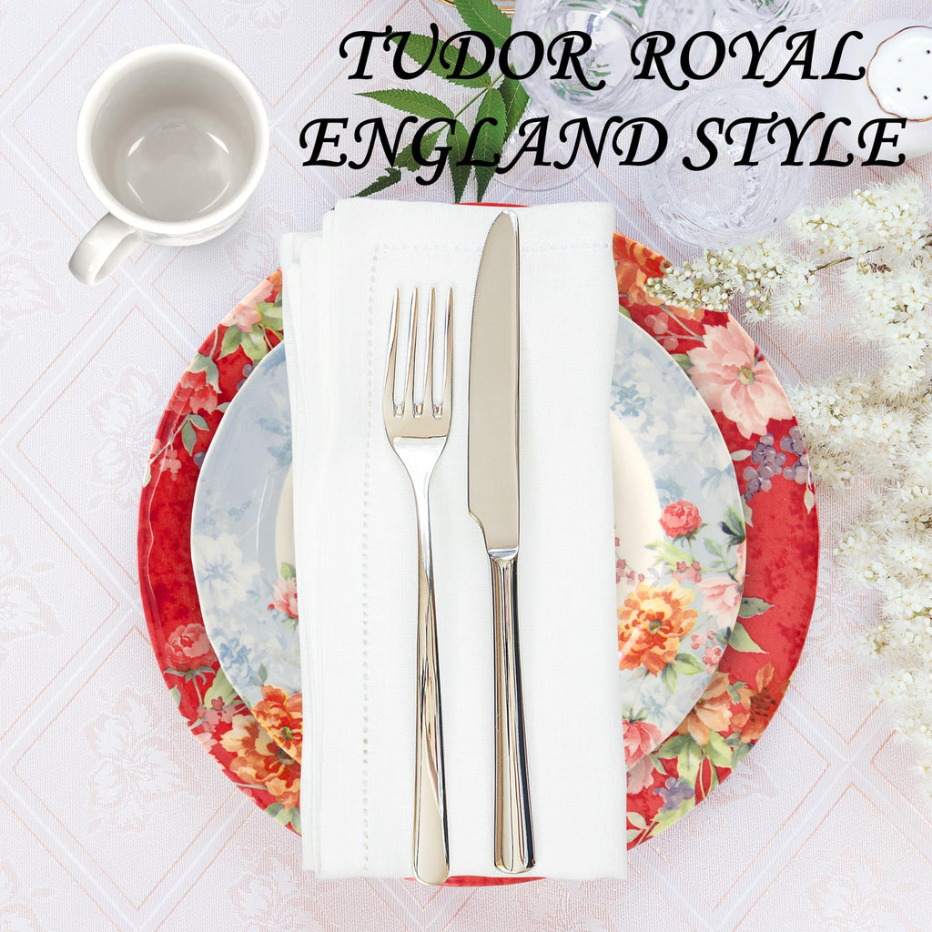 England 16-Piece Porcelain Dinnerware Set for 4, Crimson Red