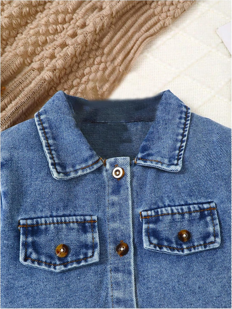 Toddler Baby Girl 2 Piece Cute Outfits Denim Jacket and Skirt