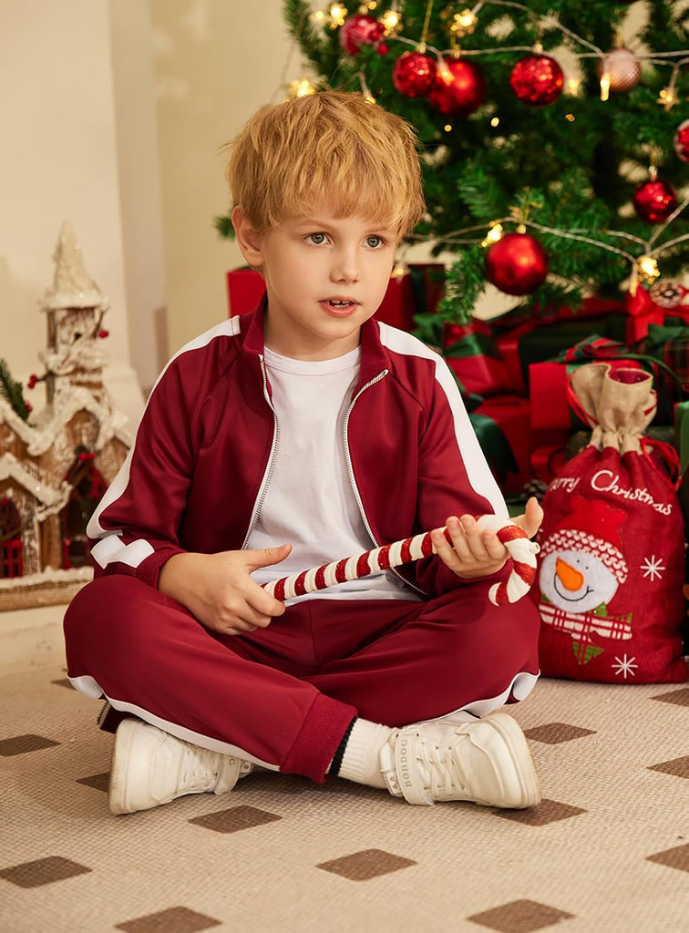 Boys Tracksuits Full Zip Jogging Sweatsuit Athletic Sports Set