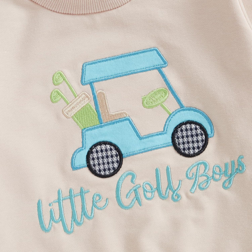 Toddler Boy Girl Outfit Long Sleeve Golf Cart Sweatshirt + Jogger Pants Sets Baby Boys Girls Fall Winter Clothes