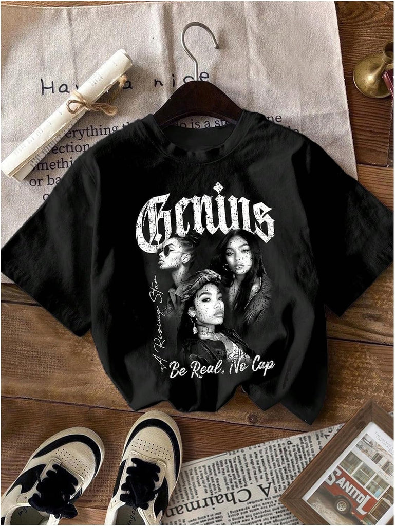 Girl's 3 Packs T Shirts Set Letter Graphic Tees Summer Tee Shirt