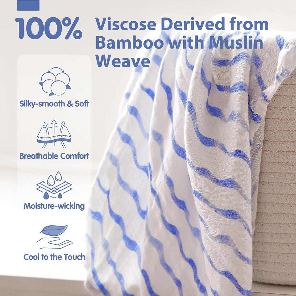 Muslin Swaddle Blankets Receiving Blanket for Newborn Boys
