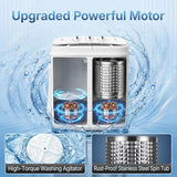 Compact Mini Twin Tub Washing Machine 13lbs Capacity Portable Washer Wash and Spin Cycle Combo, Built-in Gravity Drain