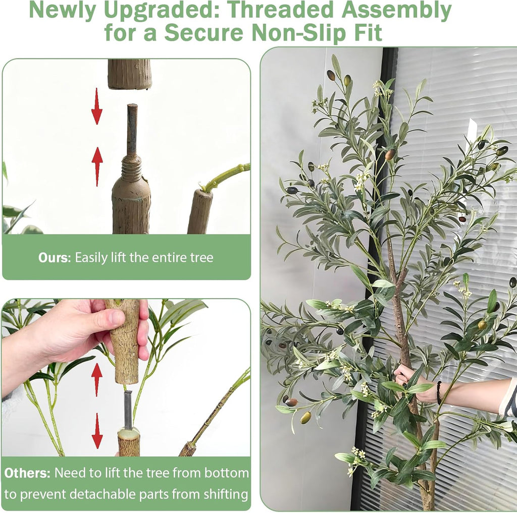 Artificial Olive Tree 6FT, Faux Floor Tree Indoor Outdoor