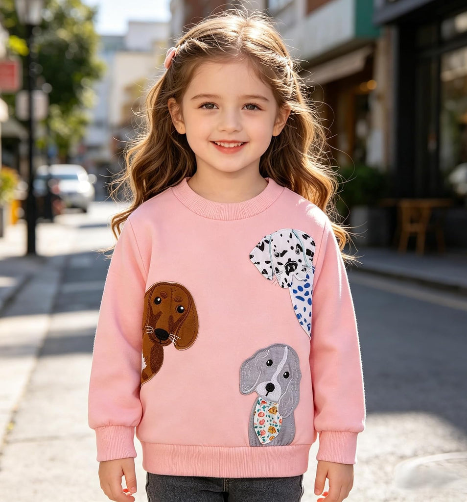 Toddler Baby Girls Sweatshirts Crewneck Pullover Long Sleeve Shirts Tops Girl Fall Winter Clothes