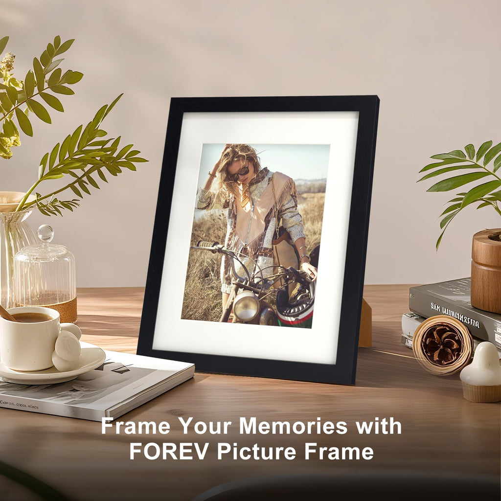 8x10 Picture Frames with 6x8 Mat Set of 2, Black