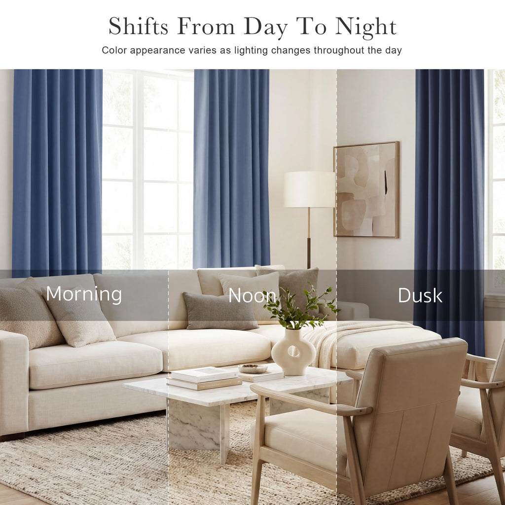 Blackout Curtains Thermal Insulated Window Treatment Panels Room Darkening Blackout Drapes Back Tab/Rod Pocket