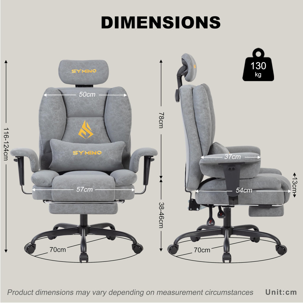 Ergonomic Gaming Chair with Footrest & 155° Recline