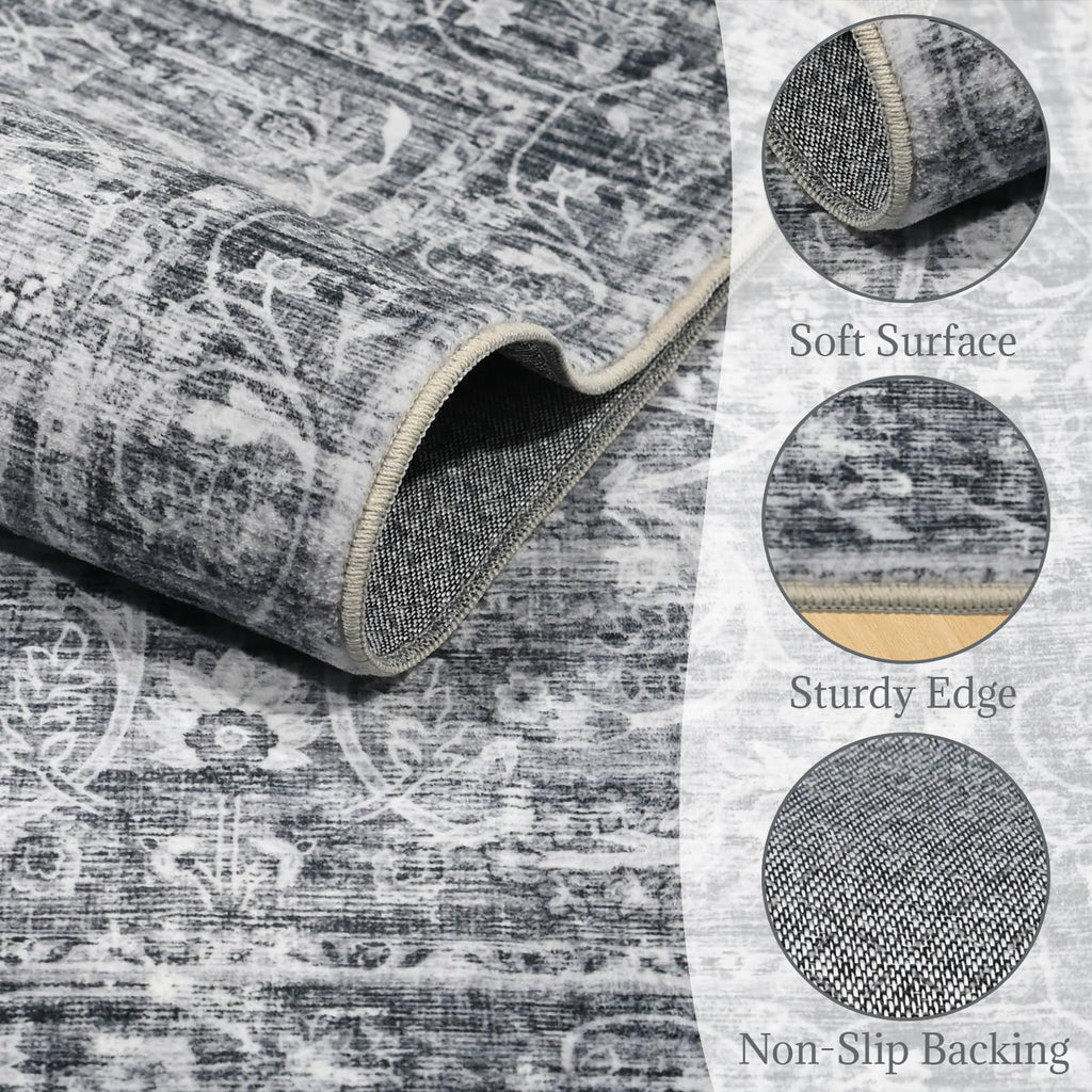 Machine Washable Hallway Runner Rug: 2'x6' Kitchen Rugs