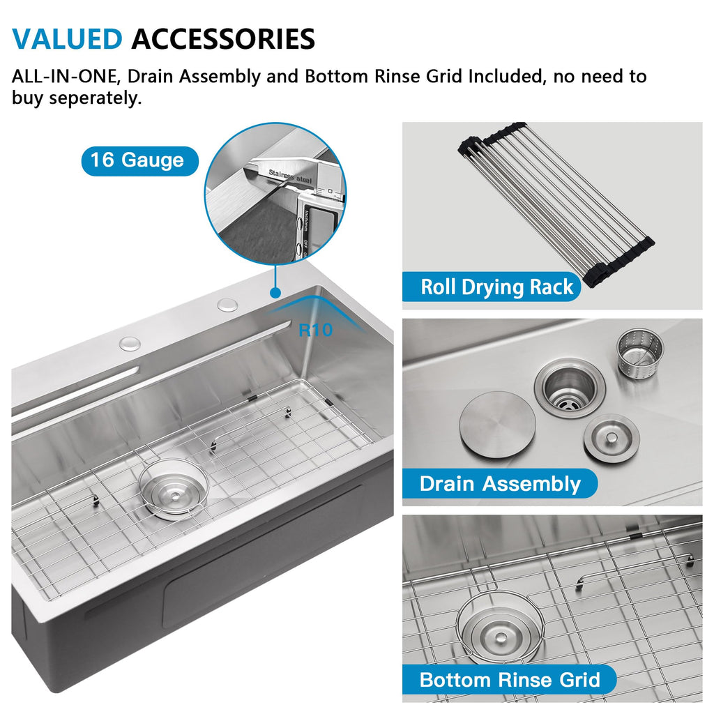 33"x19" Drop Sink Dual-Tier Ledge Workstation