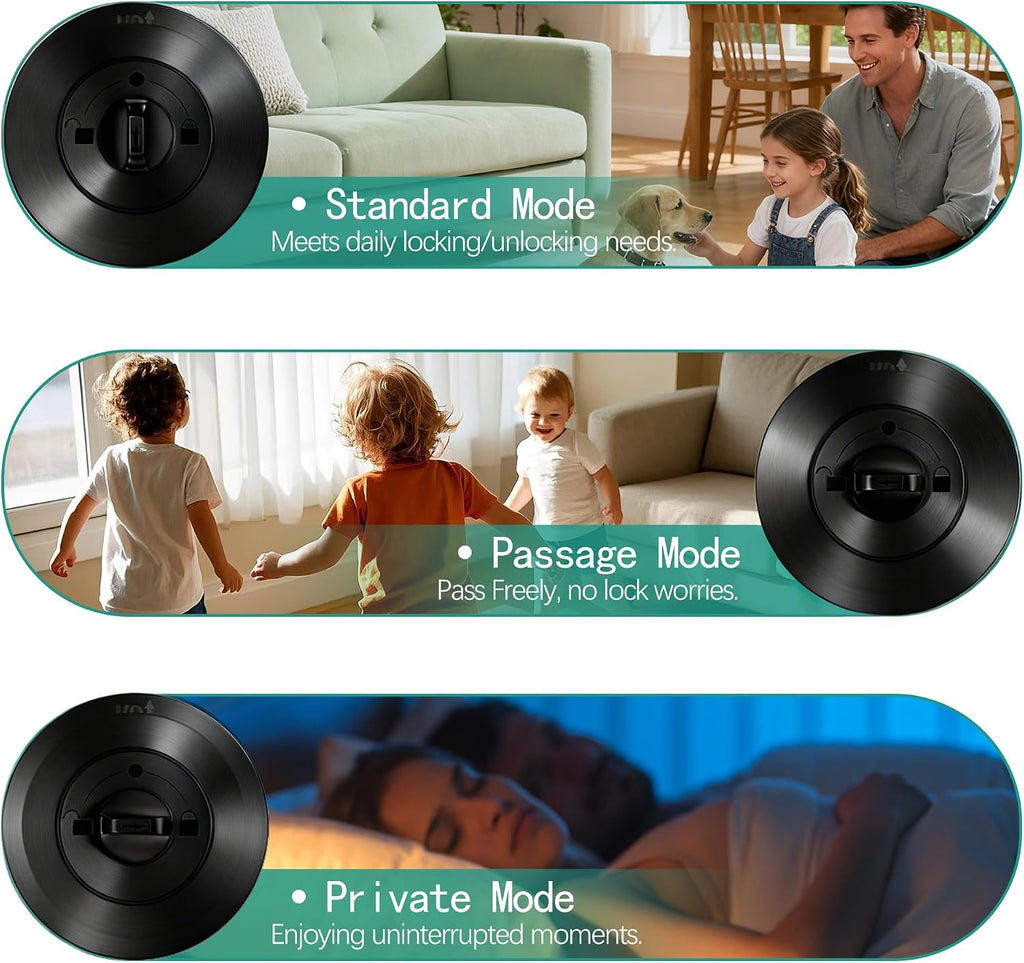 Smart Door Knob, Fingerprint Door Knob, Biometric Smart Door Lock with App Control, Metal Alloy Door Knobs, Easy