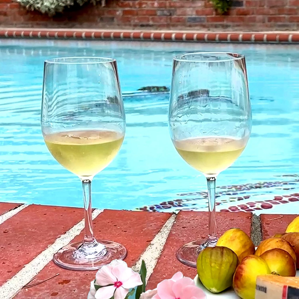 Unbreakable Chardonnay Wine Glasses, Made of Shatterproof Plastic and Ideal and Outdoor Use, Reusable 12oz. Set of 4
