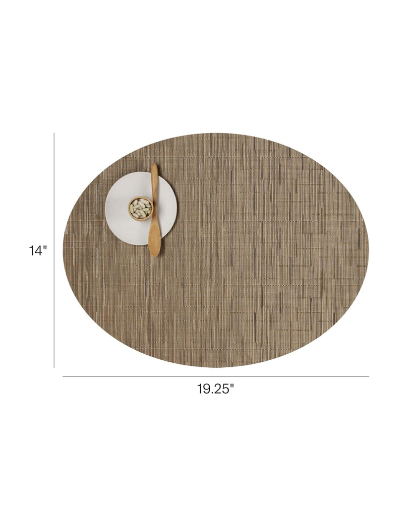 Bamboo Placemats Set of 4, Woven Oval Placemats