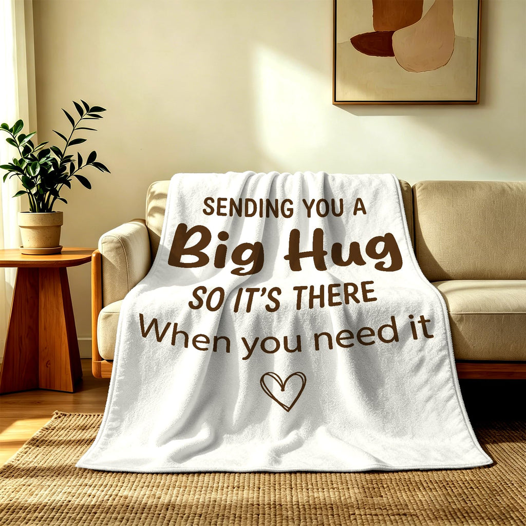 Big Hug Throw Blanket, Inspirational Comforting Sympathy Blanket, Soft Cozy Feel Better Gift Blanket for Couch, Bed