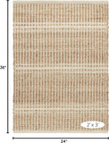 Dash and Albert Arbor Jute Area Rug - 2' x 3' Ivory Stripe Handwoven Accent Rug - Durable, Eco-Frien