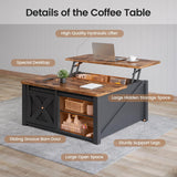 31.5" Lift Top Coffee Table with Storage, Square Coffee Tables