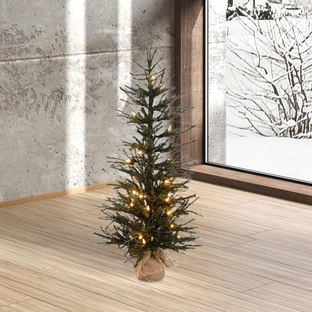 30" Vienna Twig Artificial Christmas Tree, Warm White Italian LED Mini Lights, Seasonal Indoor Home Decor
