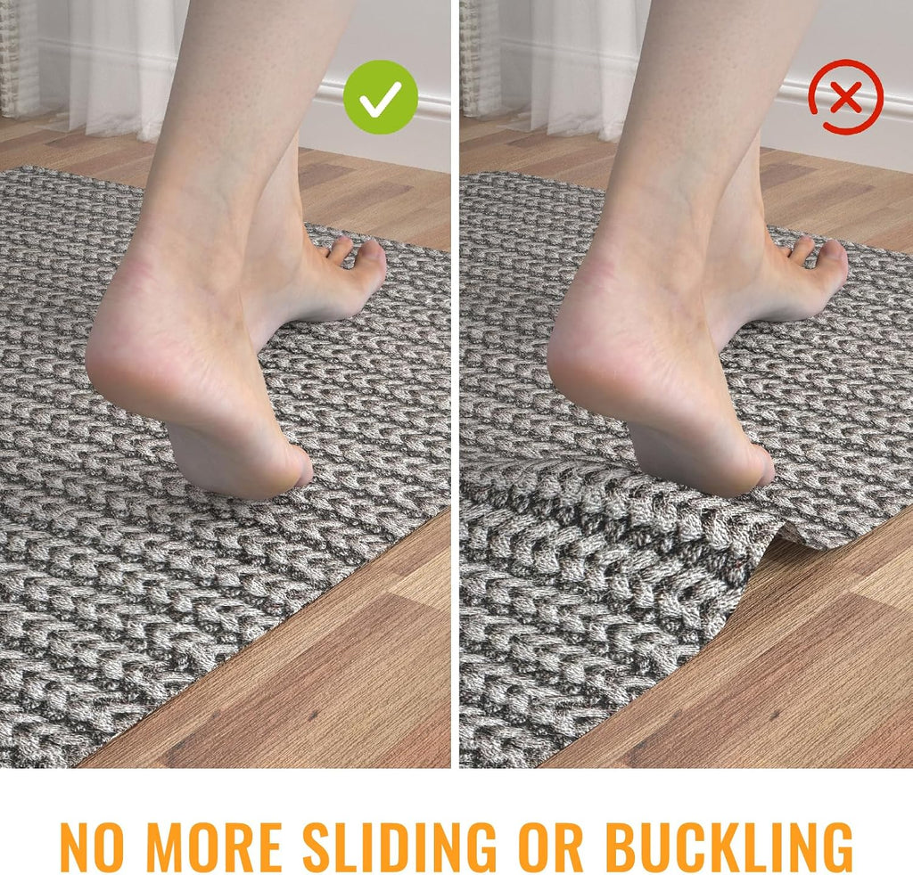Silicone Non-Slip Rug Pad, Anti Skid Thin Area Rug Pad Gripper, Under Carpet Rug Mats for Hardwood Surface Floors